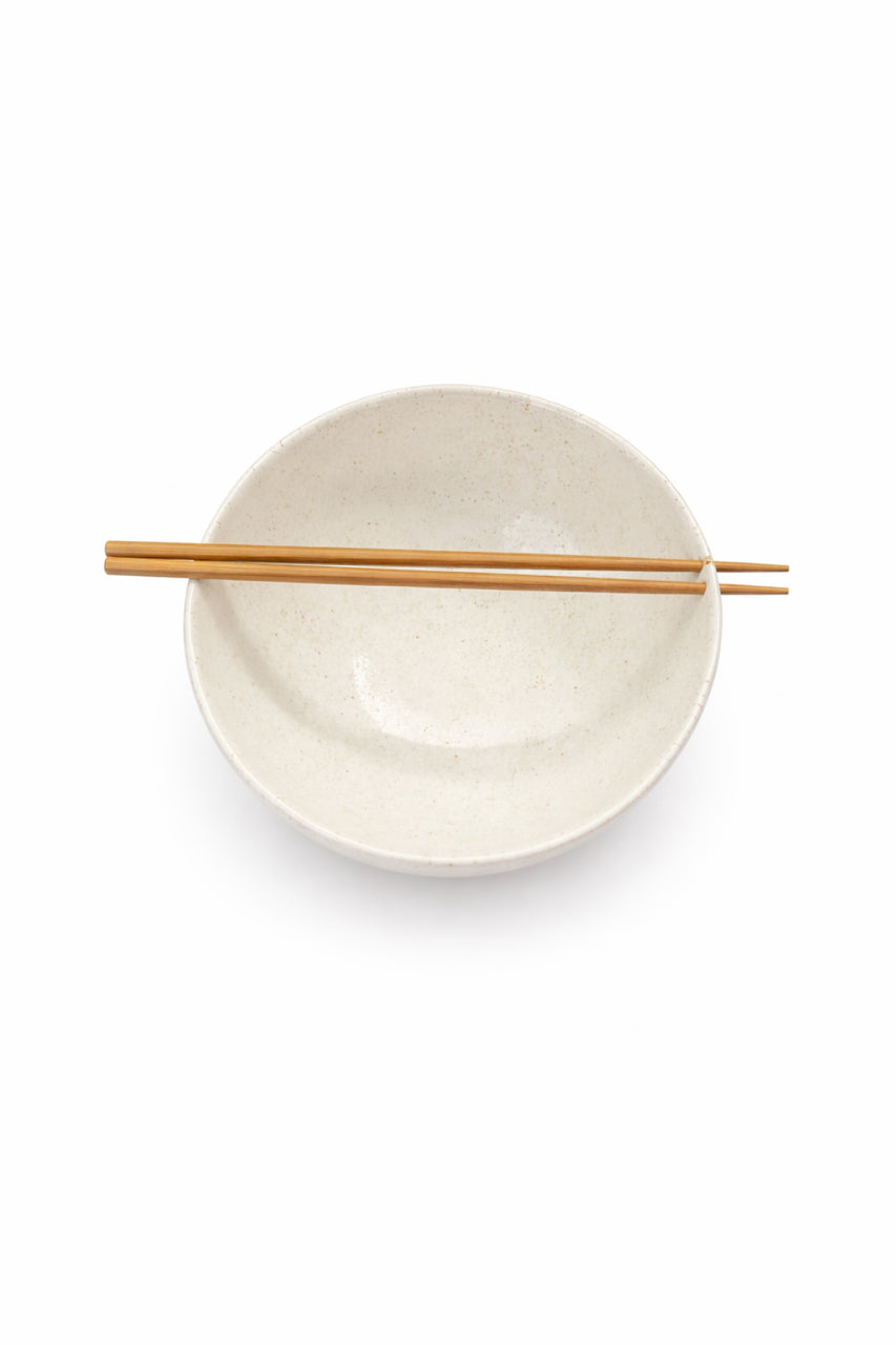 Handmade Ceramic Noodle Bowl Large · White Speckle