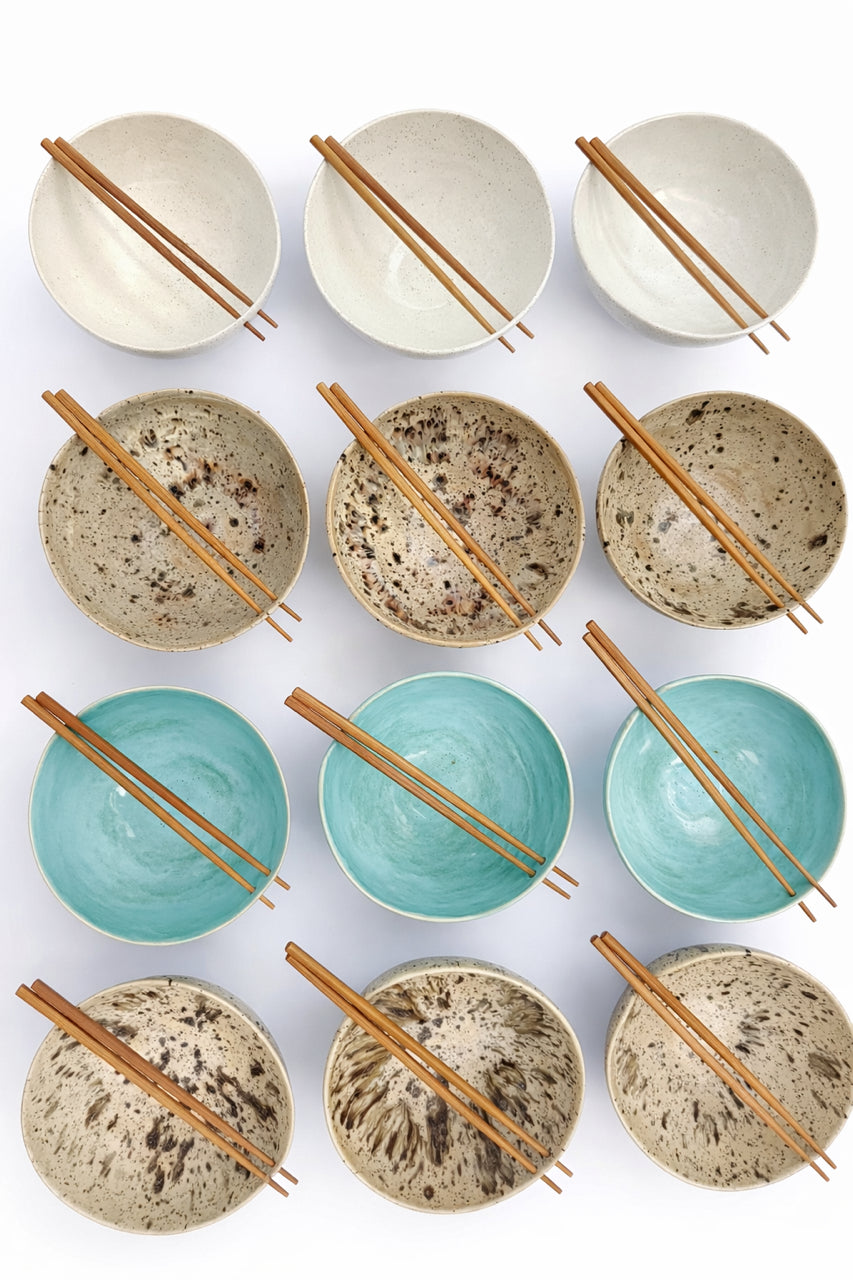 Handmade Ceramic Noodle Bowl Large · Speckled Sand