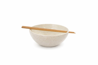 Handmade Ceramic Noodle Bowl Large · White Speckle