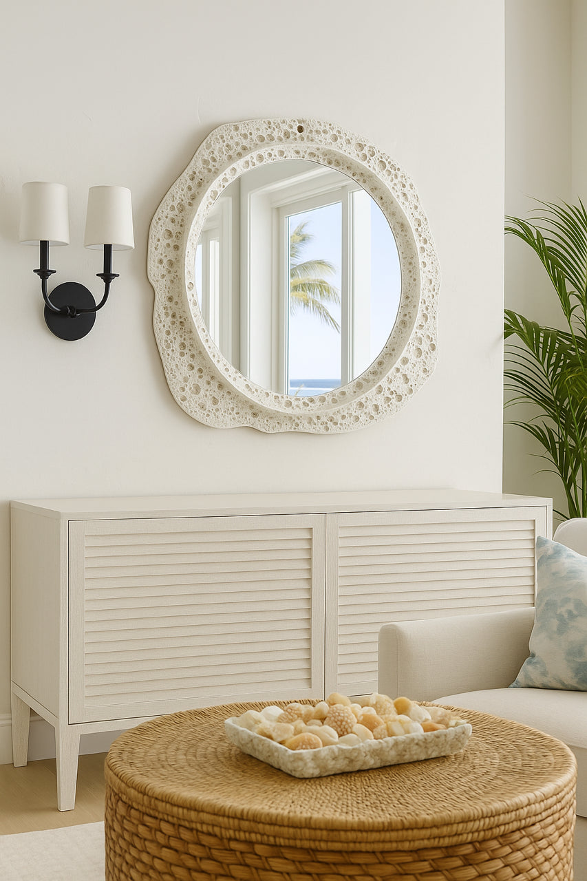 Coral Mirror — ceramic-framed mirror