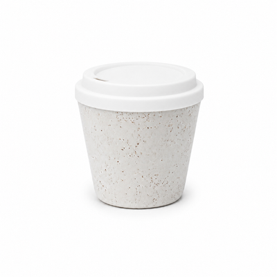 Handmade Ceramic Cup 200ml Straight · White Speckle