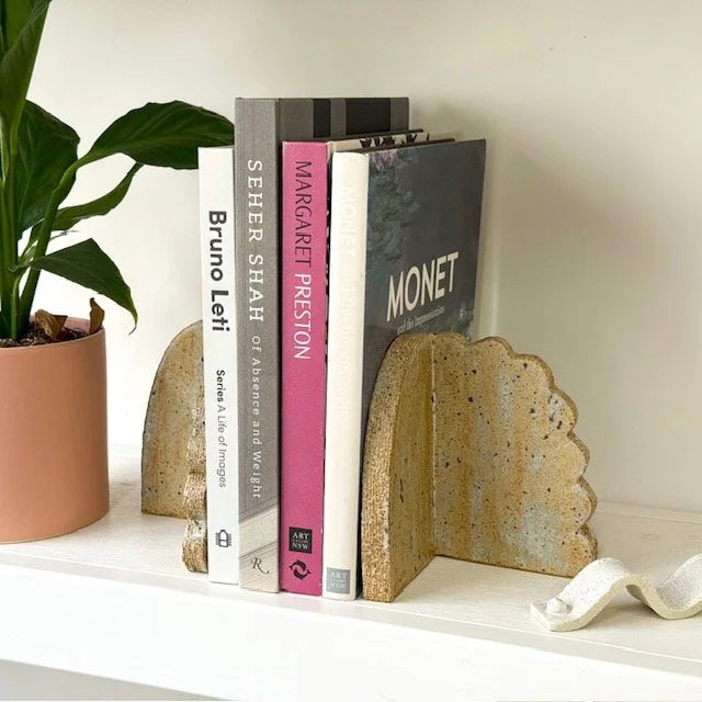 Ceramic Scalloped Book Ends