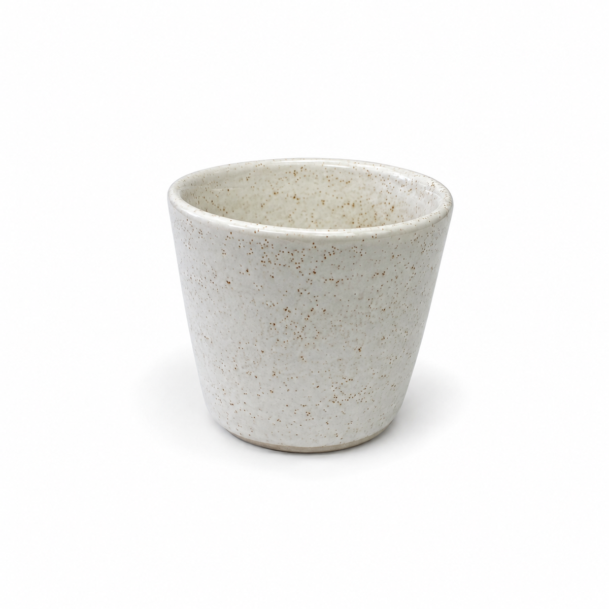 Handmade Ceramic Cup 200ml Straight · White Speckle