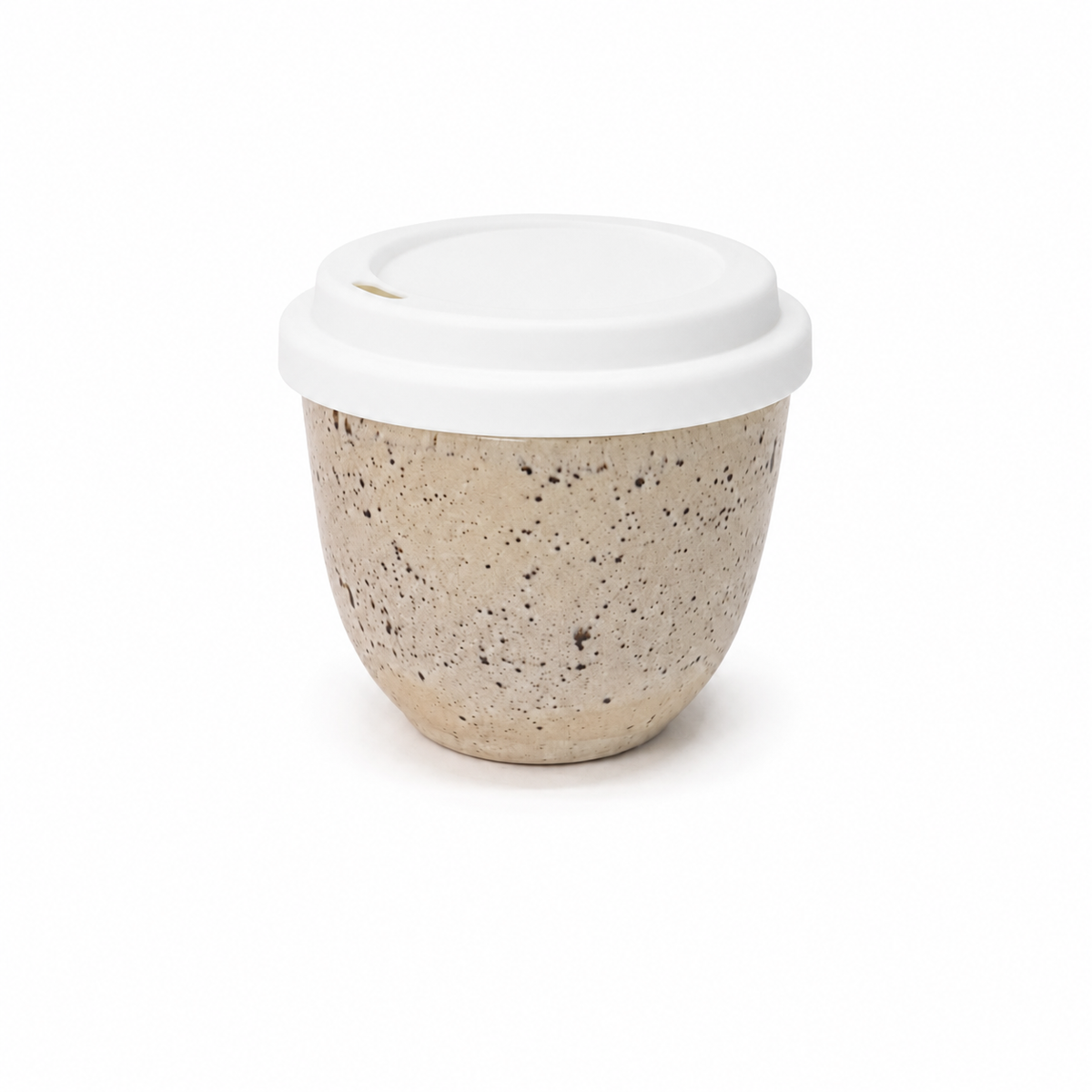 Handmade Ceramic Cup 200ml Round · Speckled Sand