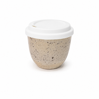 Handmade Ceramic Cup 200ml Round · Speckled Sand