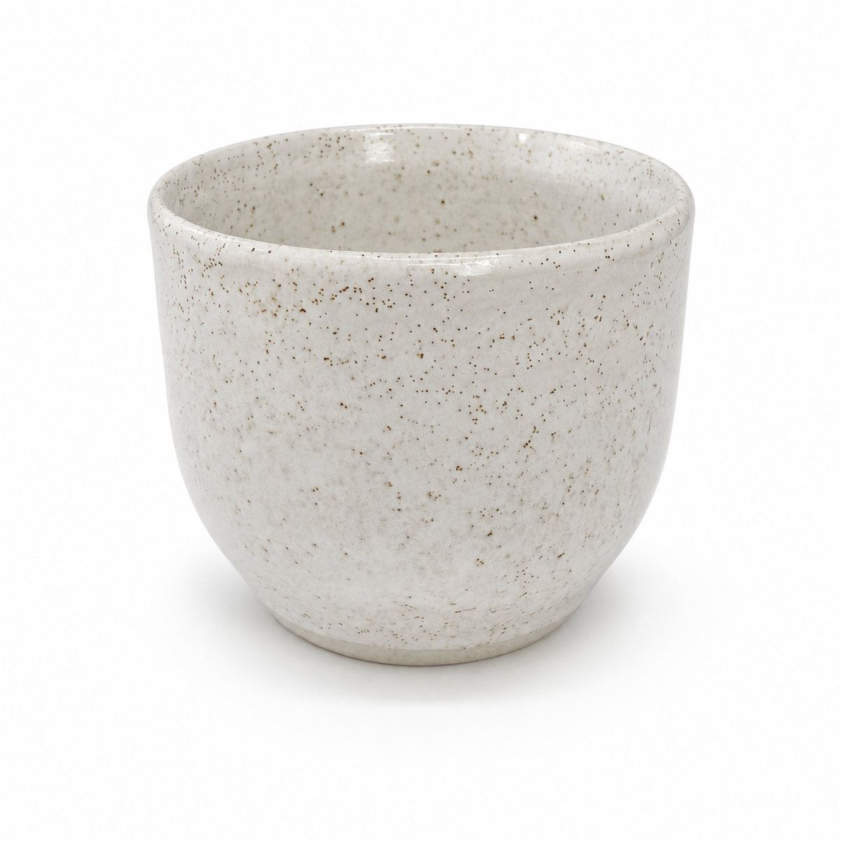 Handmade Ceramic Cup 200ml Round · White Speckle