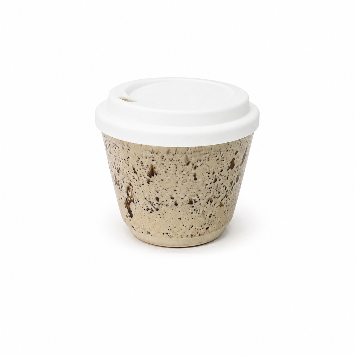 Handmade Ceramic Cup 200ml Straight · Speckled Sand