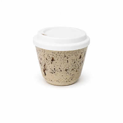 Handmade Ceramic Cup 200ml Straight · Speckled Sand
