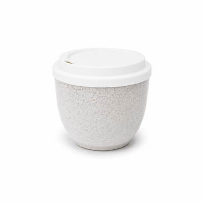 Handmade Ceramic Cup 200ml Round · White Speckle